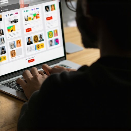 Marketing professional reviewing local SEO and community engagement visuals