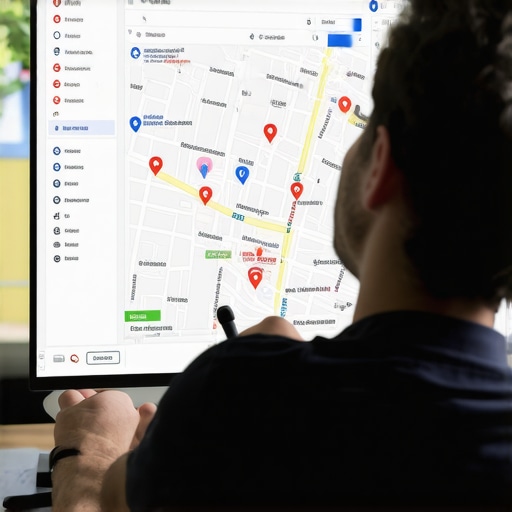 Business owner reviewing competitor Google Maps profiles on a computer