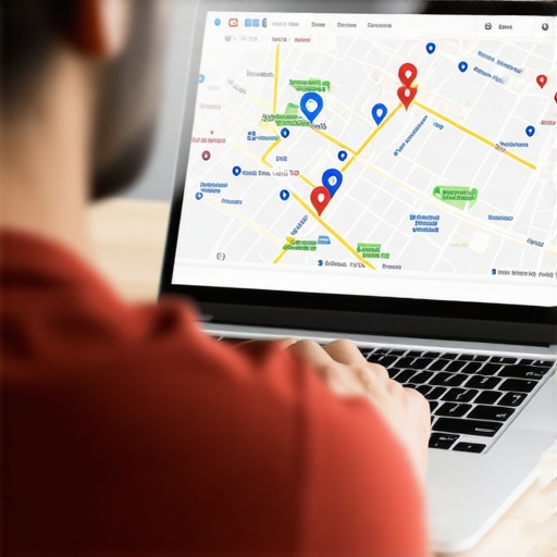 Person working on Google Maps SEO data analysis in an office.