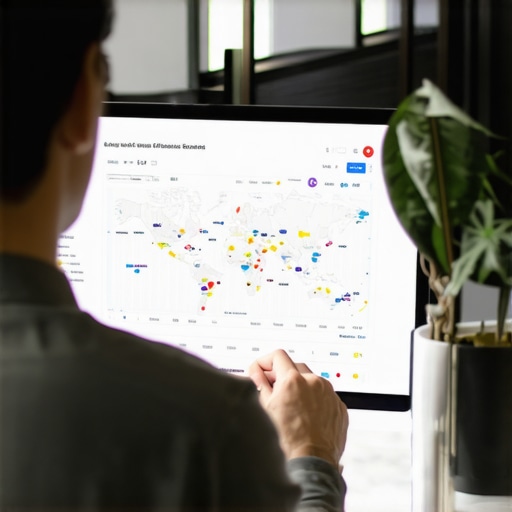 A person analyzing local SEO data and maps on a computer for improved Google Maps rankings.