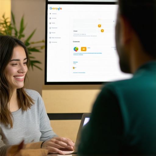 Business owner working on Google My Business profile