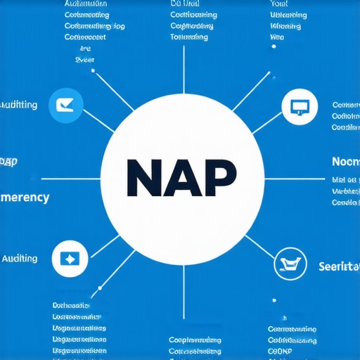 Infographic showing steps to ensure NAP consistency across directories and platforms for local SEO