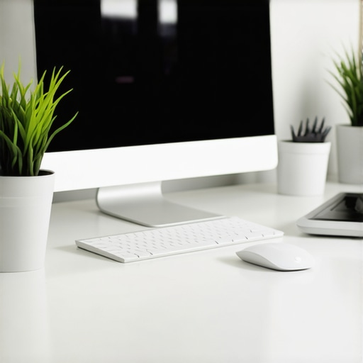 Business owner analyzing SEO data on digital screens in a modern office.