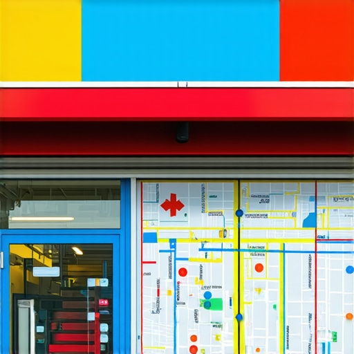 Advanced Google Maps Optimization in 2025 Local business storefront with digital map overlay for Google Maps optimization