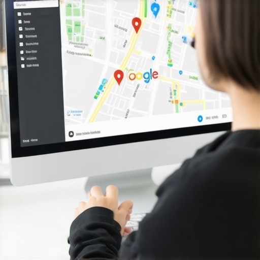 Person analyzing Google Maps SEO strategies on computer screen.