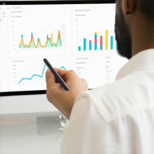 Person analyzing SEO data and analytics for local business