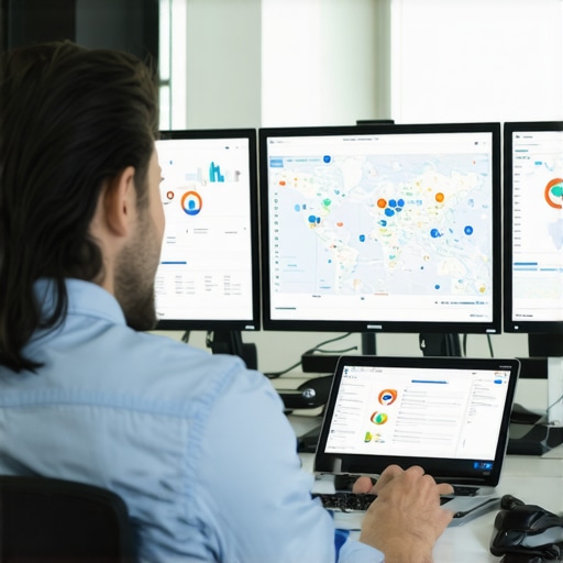 SEO professional reviewing Google Maps and local search analytics.