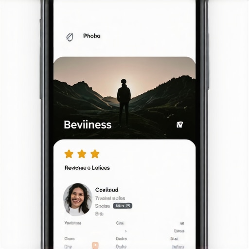 Optimized GMB Profile for Local SEO Local business profile on smartphone showing reviews and photos