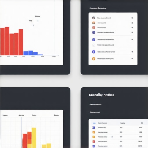 A dashboard displaying Google My Business profile metrics, including CTR and rankings.