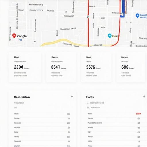 Analytics dashboard displaying Google Maps rankings, reviews, and citation metrics.