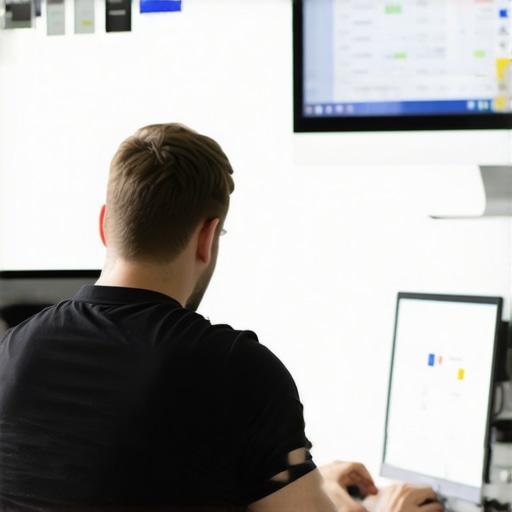 Optimizing Google My Business Profile Business owner working on Google My Business profile on a computer