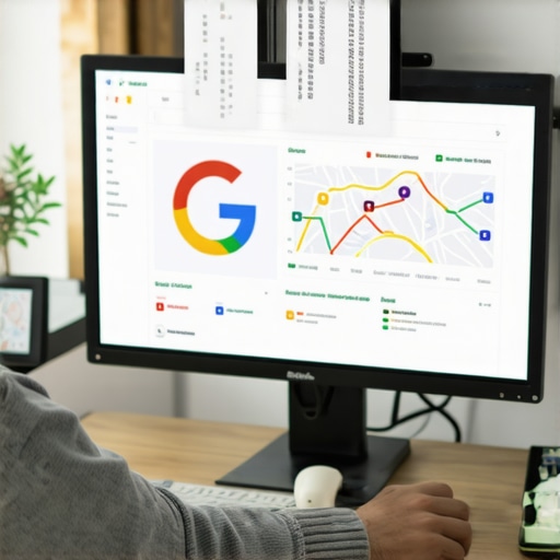 A person reviewing SEO performance data for local Google Maps rankings.