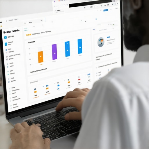 Person analyzing local SEO metrics on a laptop for Google Maps rankings.