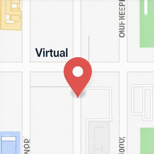 Map highlighting a virtual address near the business location for local SEO