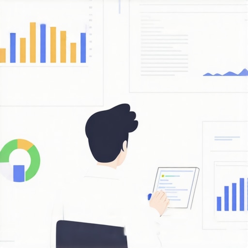A professional analyzing local search rankings on a computer screen with profiles and engagement data