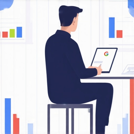 Business owner optimizing Google profile with maps and charts