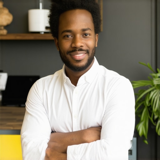 Business owner working on Google My Business profile with authentic images and location details.