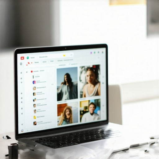 Business owner updating Google My Business profile with photos and review responses.