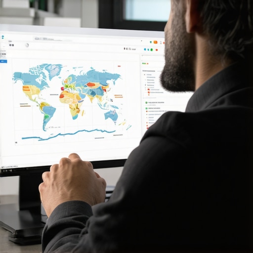 SEO analyst reviewing local search performance metrics on a computer.