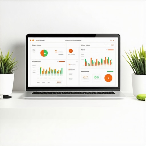 Desk with SEO software and citation tools for GMB management.
