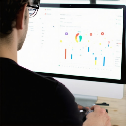 A digital marketing professional reviewing analytics data for Google My Business performance.
