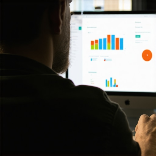 Person analyzing local SEO performance metrics on computer