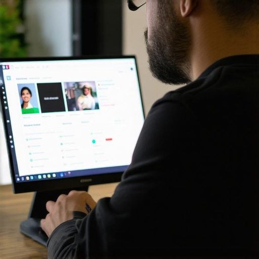 Business owner updating Google My Business profile on computer
