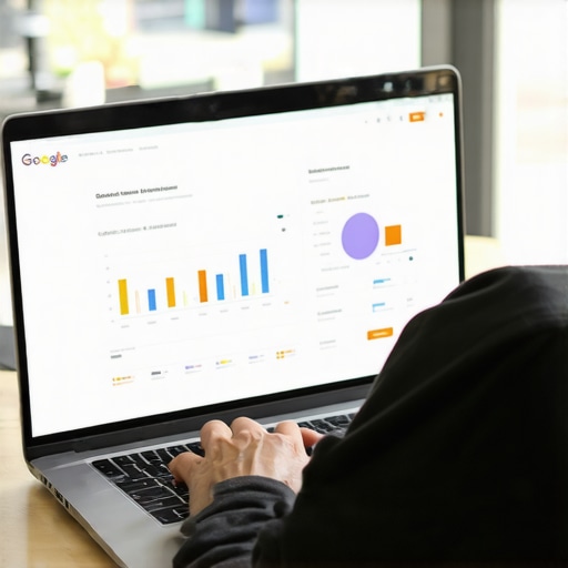Person working on Google My Business profile on a laptop