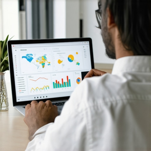 Digital marketer reviewing Google Maps rankings and citation data on a computer