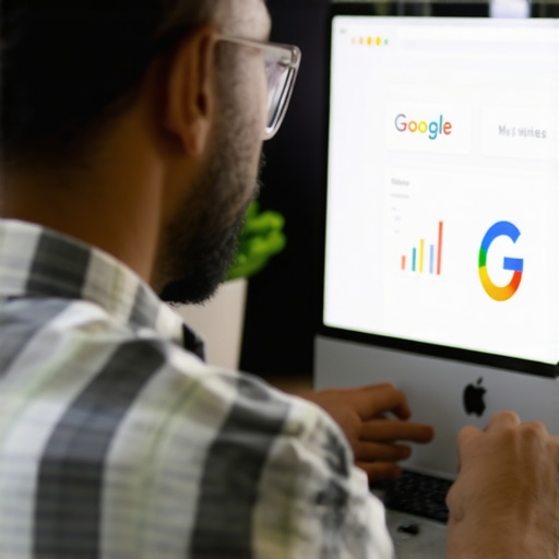 Business owner working on Google My Business profile optimization