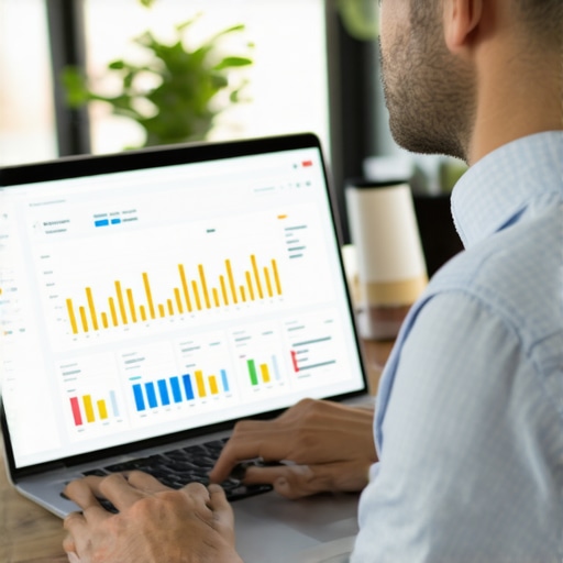 Optimizing Your GMB Profile with Advanced Tools Business owner analyzing GMB performance metrics on a computer