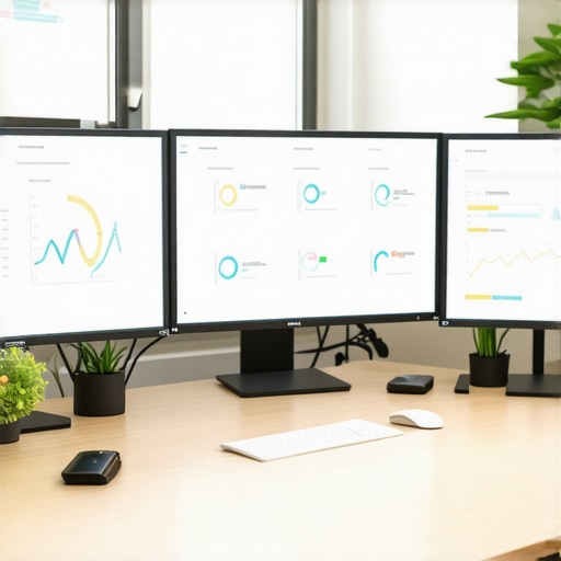 A workspace with screens showing citation management and local SEO analytics.