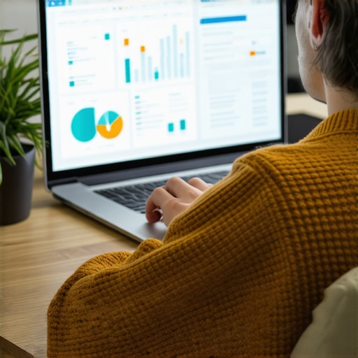 Business owner analyzing local search rankings with SEO software